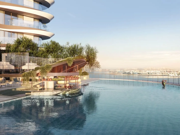 Aerial view of a Dubai holiday home with a private pool